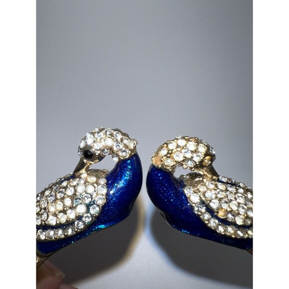 BRACELET BY AMRITA SINGH GOLD TONE BLUE ENAMELED SWAN RHINESTONE - Picture 6 of 8